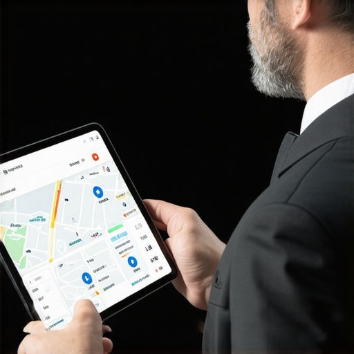 A chauffeur using a tablet to manage an hourly reservation and safety protocols.