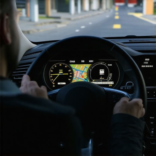 Professional Chauffeur Navigation and Reliability A professional driver using advanced navigation to avoid traffic delays.