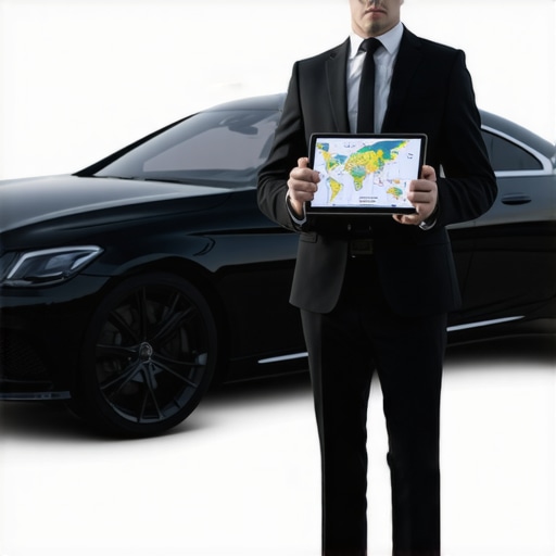 A luxury car driver using human-verified tracking tools to ensure punctuality.