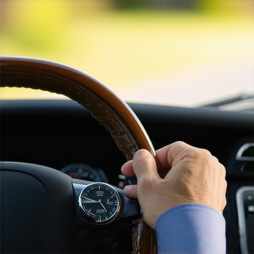A professional chauffeur ensuring punctuality in a luxury vehicle.