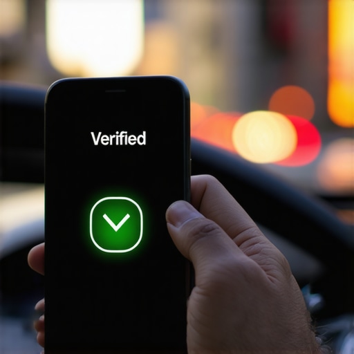 A smartphone showing a verified safety token for a private driver reservation.