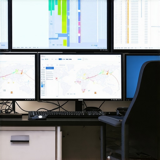 High-tech dispatch center showing real-time GPS tracking and traffic data for private driver services