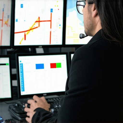 Professional Dispatcher Monitoring Hourly Fleet A human dispatcher overseeing real-time vehicle tracking for guaranteed safety and punctuality.