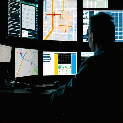 Professional Dispatcher Monitoring Real-Time Logistics A professional dispatcher using advanced tracking software to ensure on-time arrival for private car services.