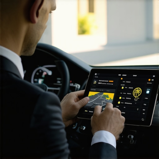 Chauffeur using professional dispatch and tracking software for an hourly reservation.