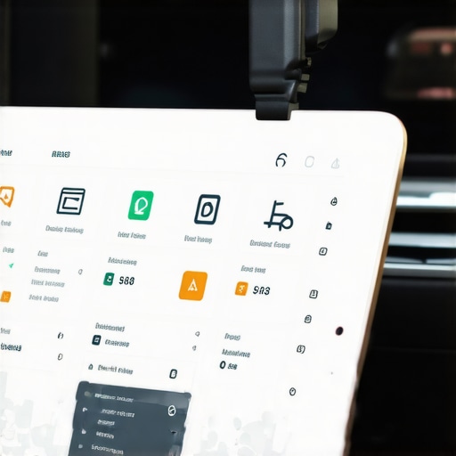 Close-up of professional chauffeur tracking software on a dashboard tablet