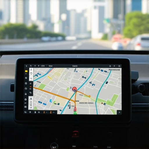 Professional GPS Hardware for Reliable Routing Dedicated GPS hardware unit in a professional luxury vehicle.