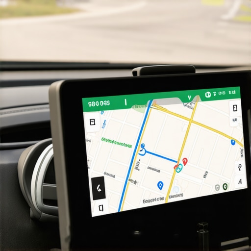 High-precision GPS device mounted in a professional car dashboard for accurate tracking.