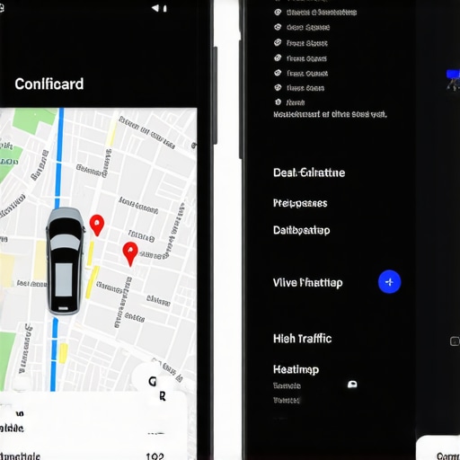 Comparison of professional chauffeur dispatch dashboard and consumer ride-hailing map