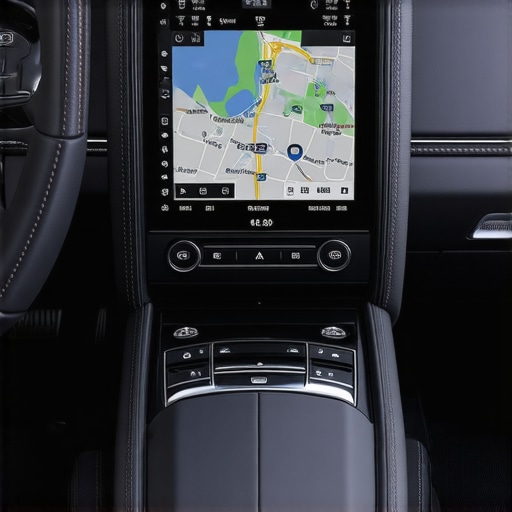 Close-up of professional GPS telematics hardware inside a luxury car
