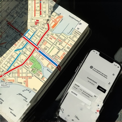 Professional Tools for Transit Reliability Professional driver tools including a physical map and direct communication line for travel safety.