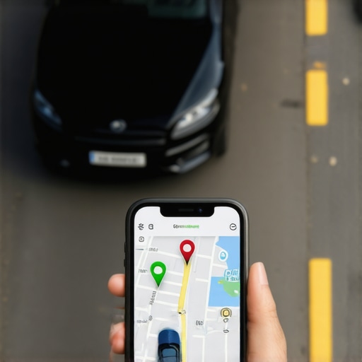 Real-Time Fleet Coordination for Group Travel A person using a smartphone to track multiple private vehicles in a coordinated group transport plan.