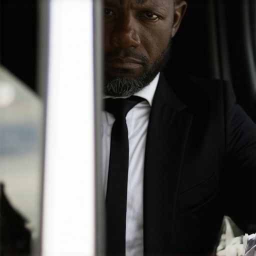 Safe Communication with a Professional Chauffeur A professional chauffeur focusing on the road while the passenger communicates a route change safely.
