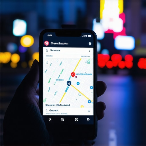 Secure Location Sharing on Mobile App A person using a smartphone to share their real-time ride location with trusted contacts for safety.