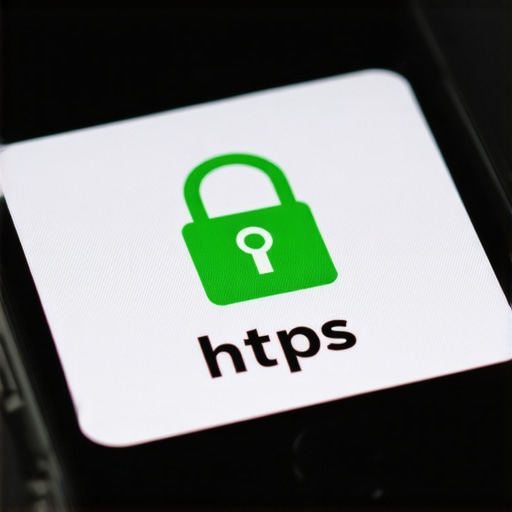 Close up of a secure HTTPS browser bar with a padlock icon for safe payment