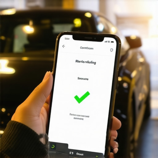 A smartphone showing a verified secure chauffeur booking confirmation.