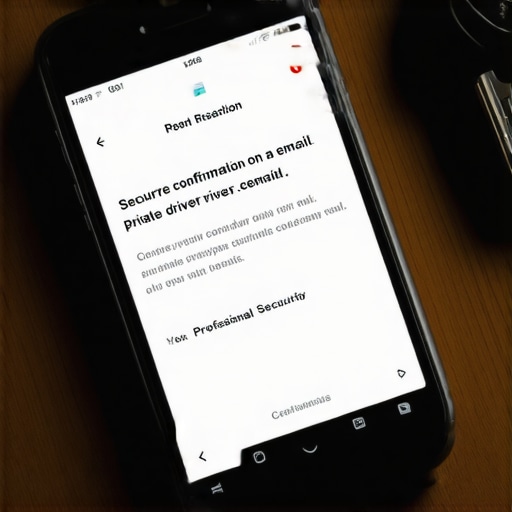 A smartphone showing a secure booking confirmation for a private driver