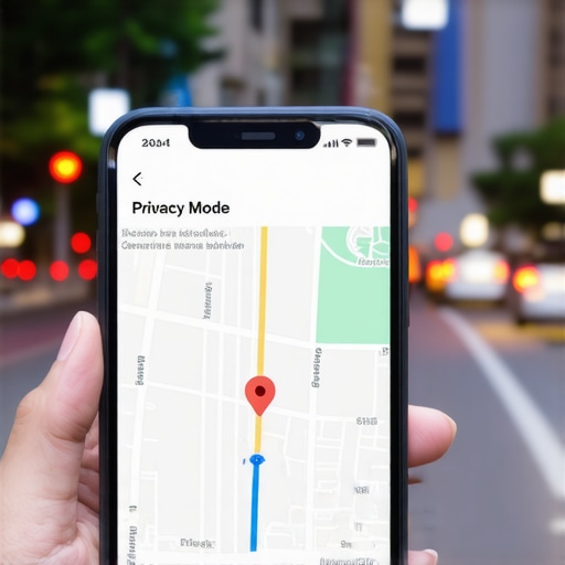A smartphone screen showing an encrypted map for private vehicle tracking