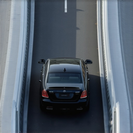 Smart Terminal Navigation Tactics A luxury sedan bypassing heavy airport traffic by using an alternative drop-off level.