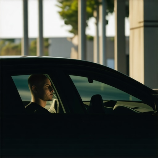 A passenger taking the safety position in a private car hire