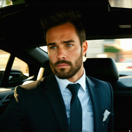 A professional chauffeur maintaining road safety while using high-end navigation tools.