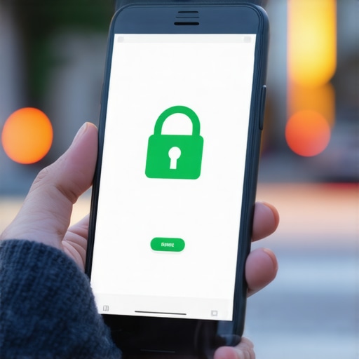 A person checking the HTTPS padlock on a smartphone before booking a ride.