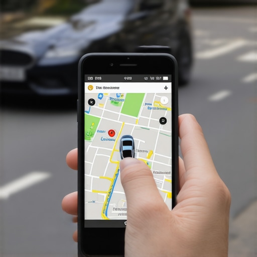A close-up of a person checking a digital tracking link to verify their private driver's location and arrival time.